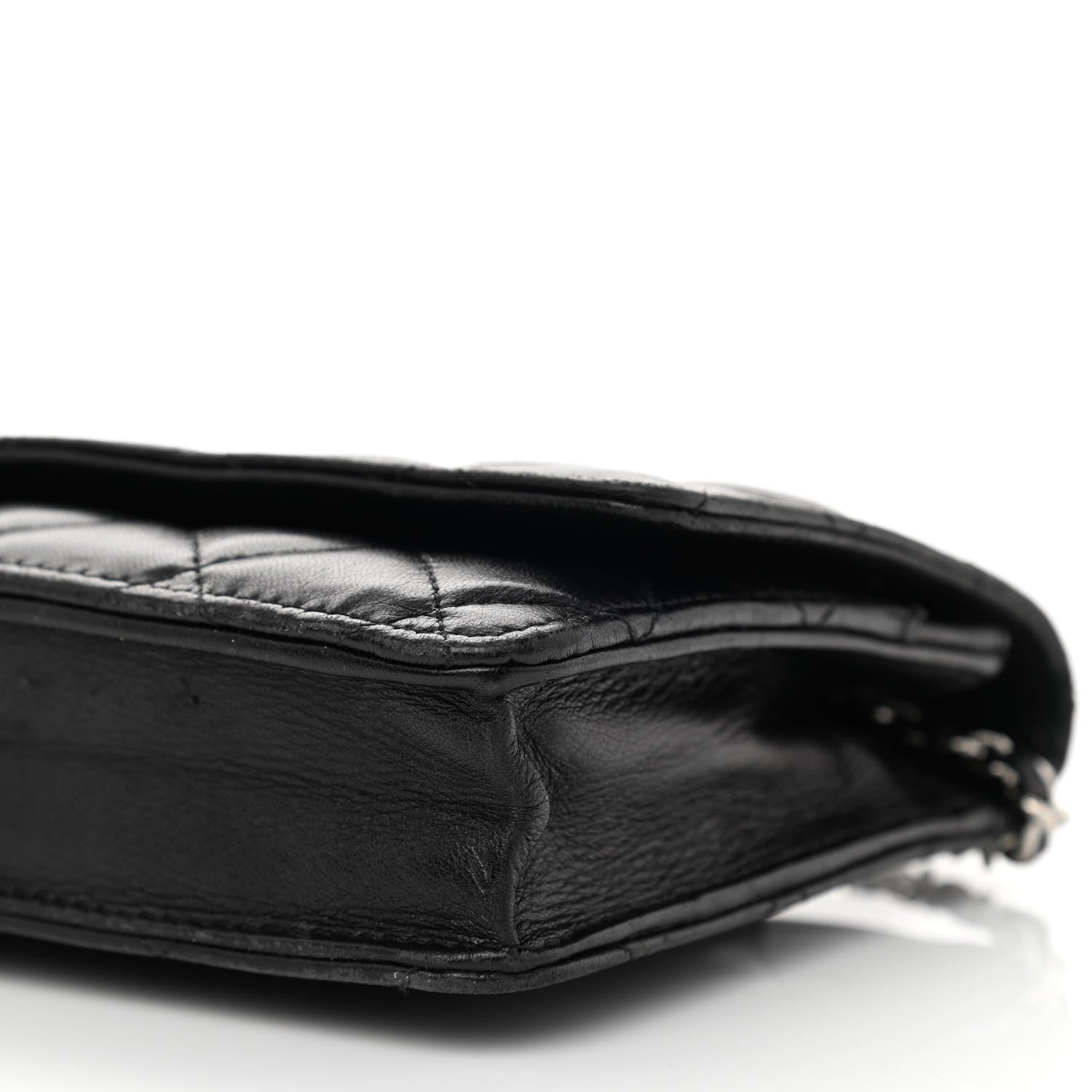 Chanel Lambskin Quilted Wallet On Chain WOC Black 12 of 13