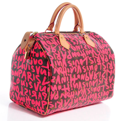 Louis Vuitton Monogram Graffiti Speedy 30 Fuchsia 3 of 7