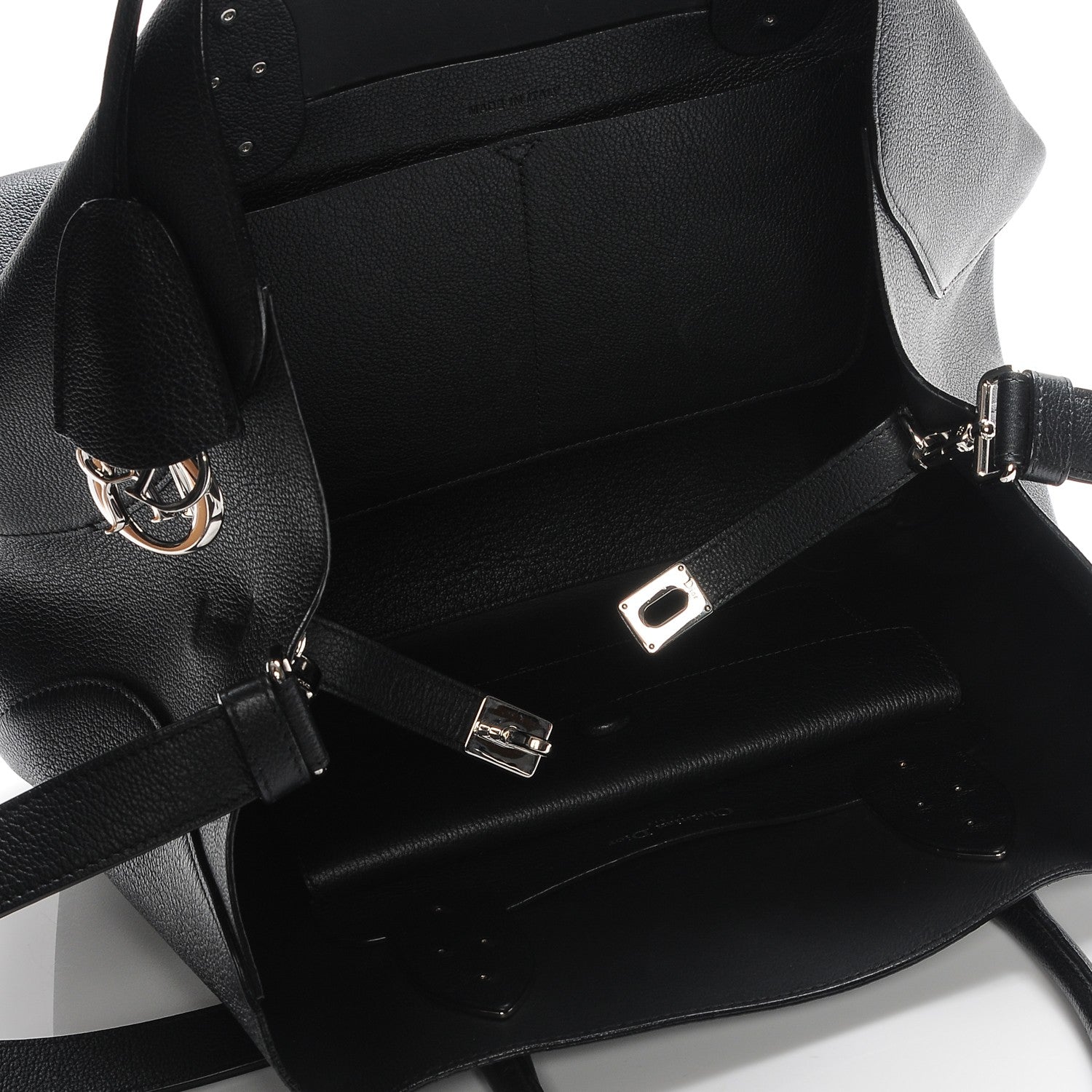 Christian Dior Supple Grained Calfskin Large Open Bar Tote Black 5 of 7
