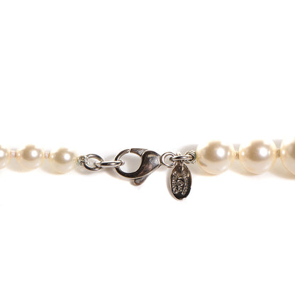 Chanel Graduated Pearl CC Long Necklace Silver 3 of 6