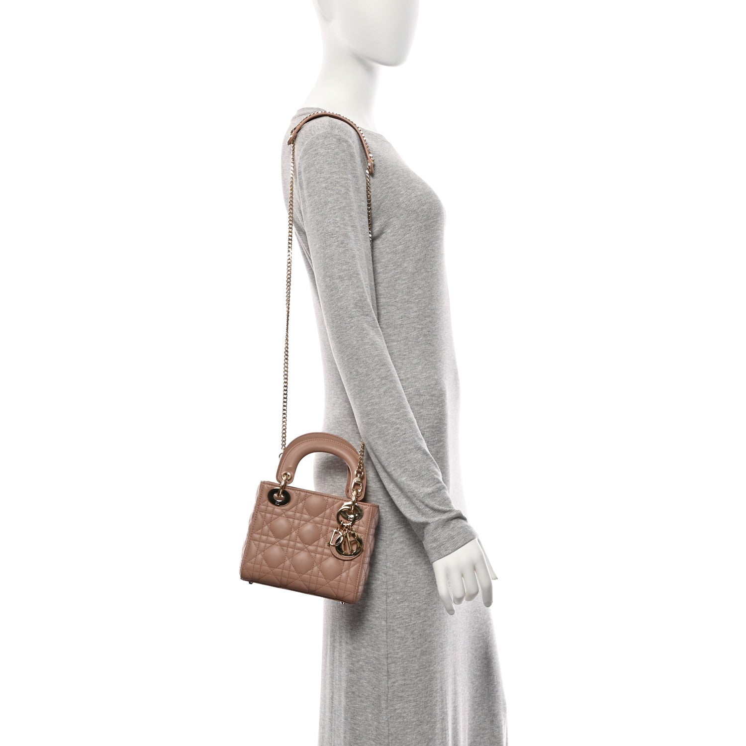 Christian Dior Lambskin Cannage Mini Lady Dior Fard 2 of 10