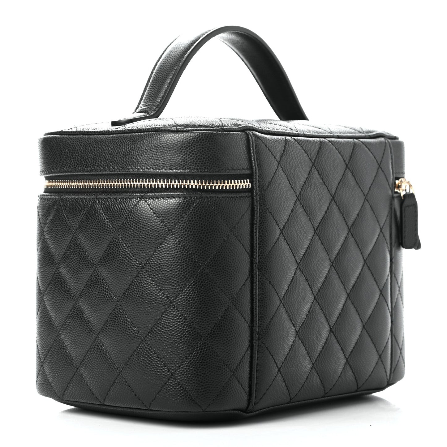 Caviar Quilted Large Vanity Pouch Black
