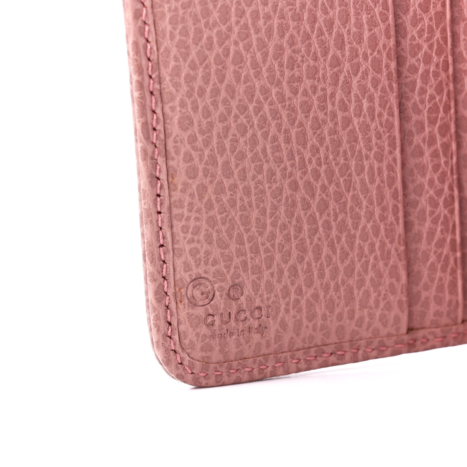 Gucci Monogram Dollar Calfskin Zip Around French Flap Wallet Beige Ebony Soft Pink 8 of 13
