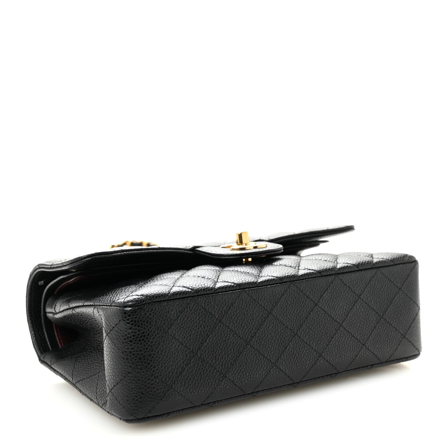 Caviar Quilted Small Double Flap Black