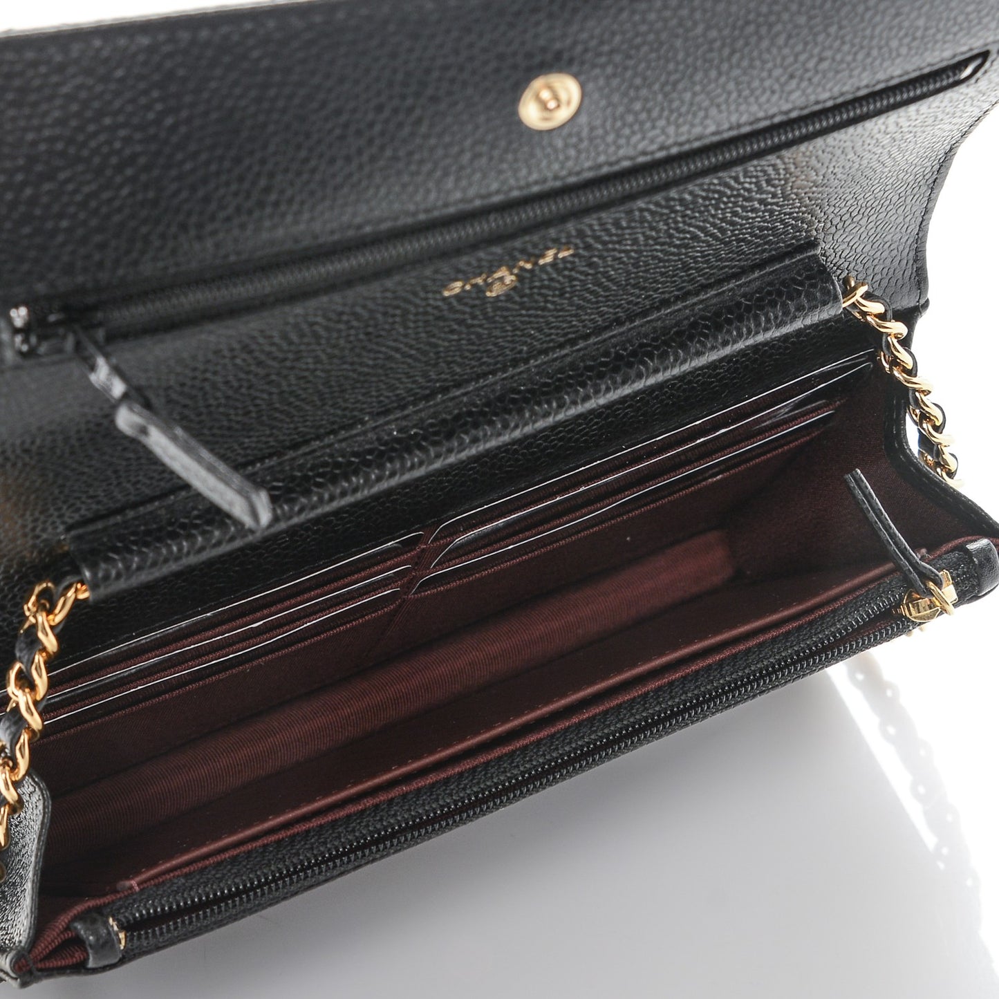 Caviar Quilted Wallet On Chain WOC Black