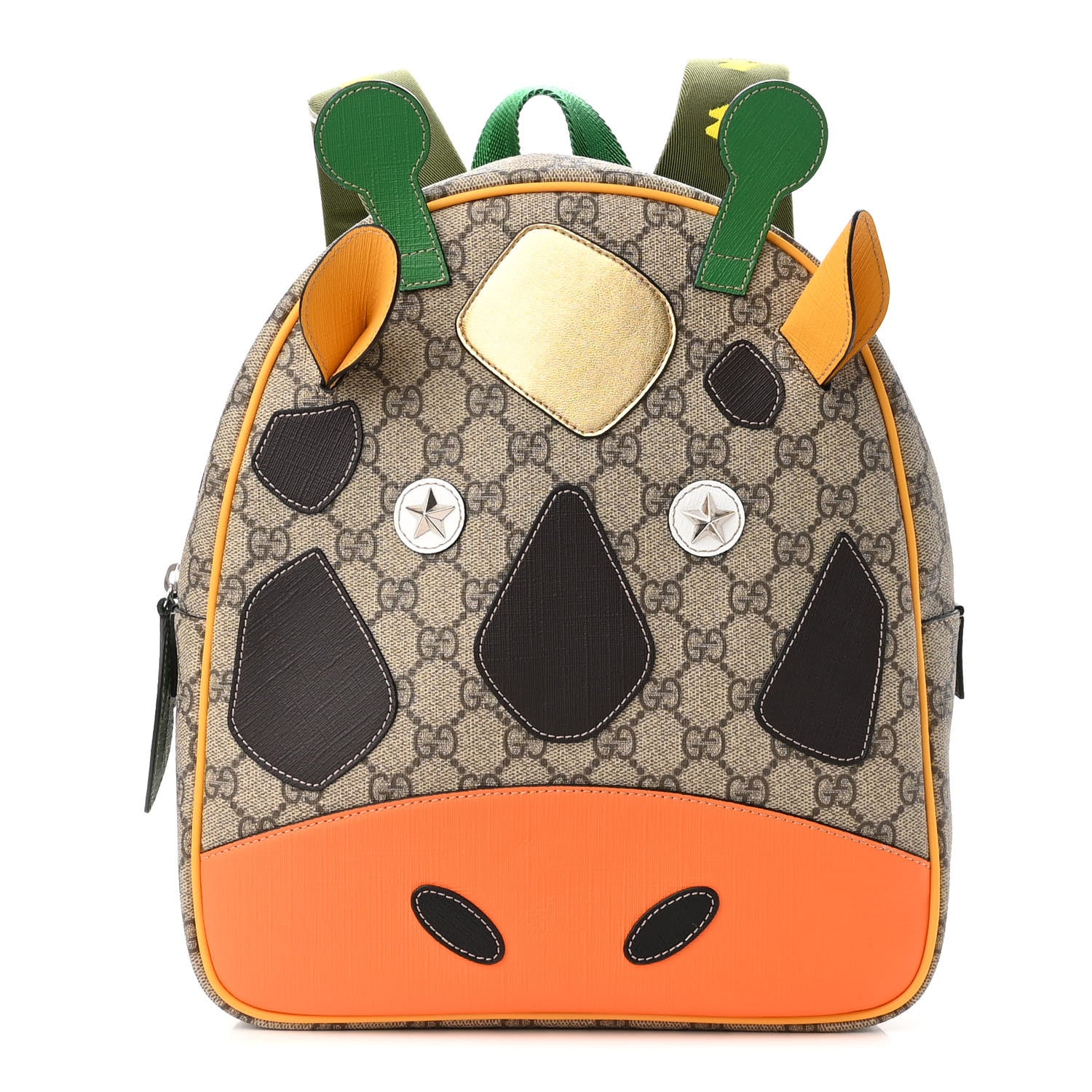 Gucci GG Supreme Monogram Kids Giraffe Backpack Ebony Multicolor