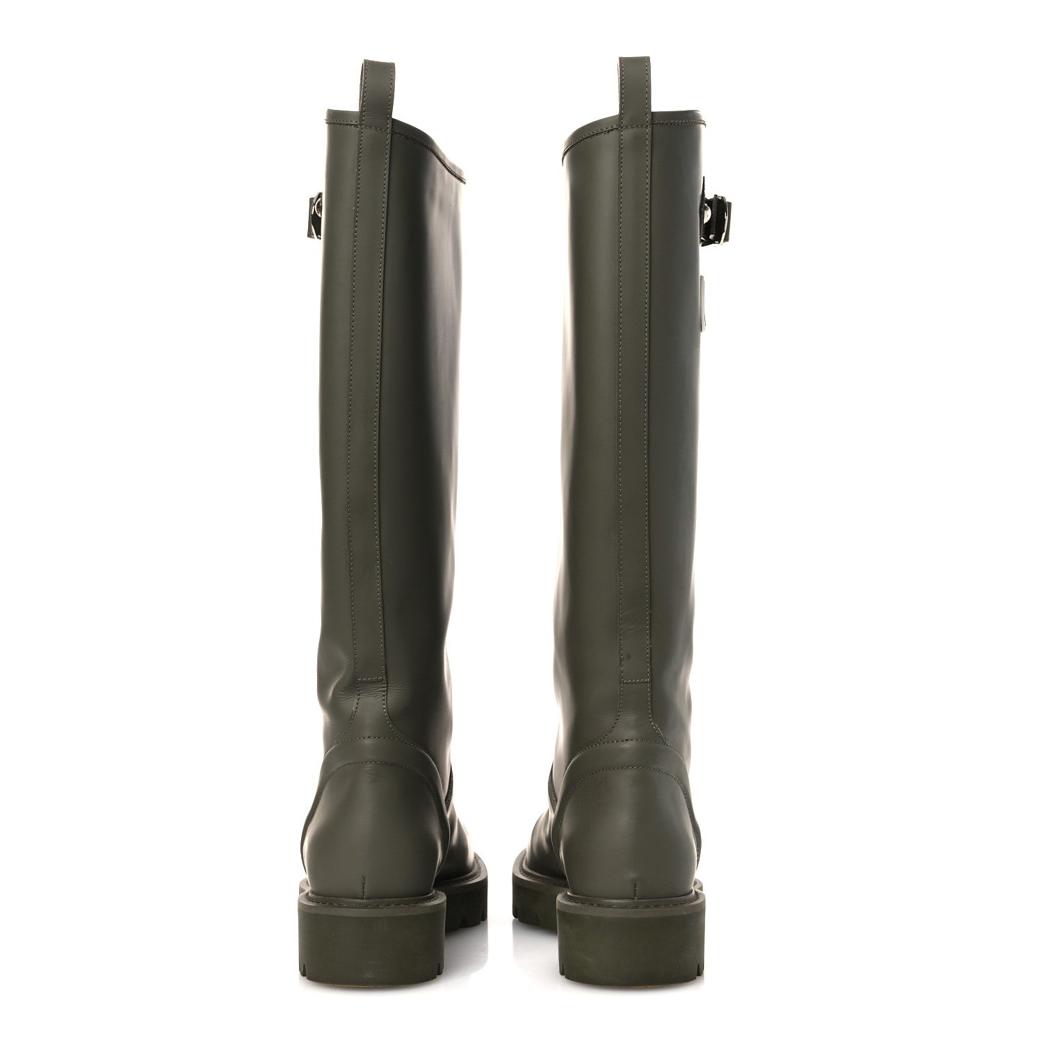 Louis Vuitton Rubber Calfskin Territory Flat High Boots 36 Khaki 6 of 13