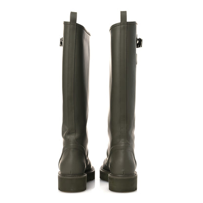 Louis Vuitton Rubber Calfskin Territory Flat High Boots 36 Khaki 6 of 13