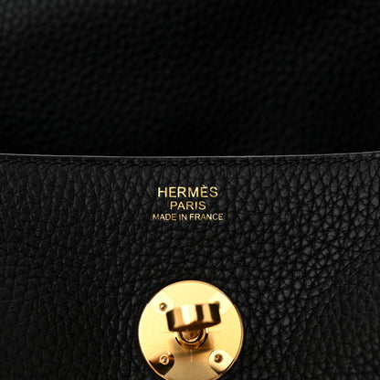 Hermes Taurillon Clemence Lindy 30 Black 6 of 11