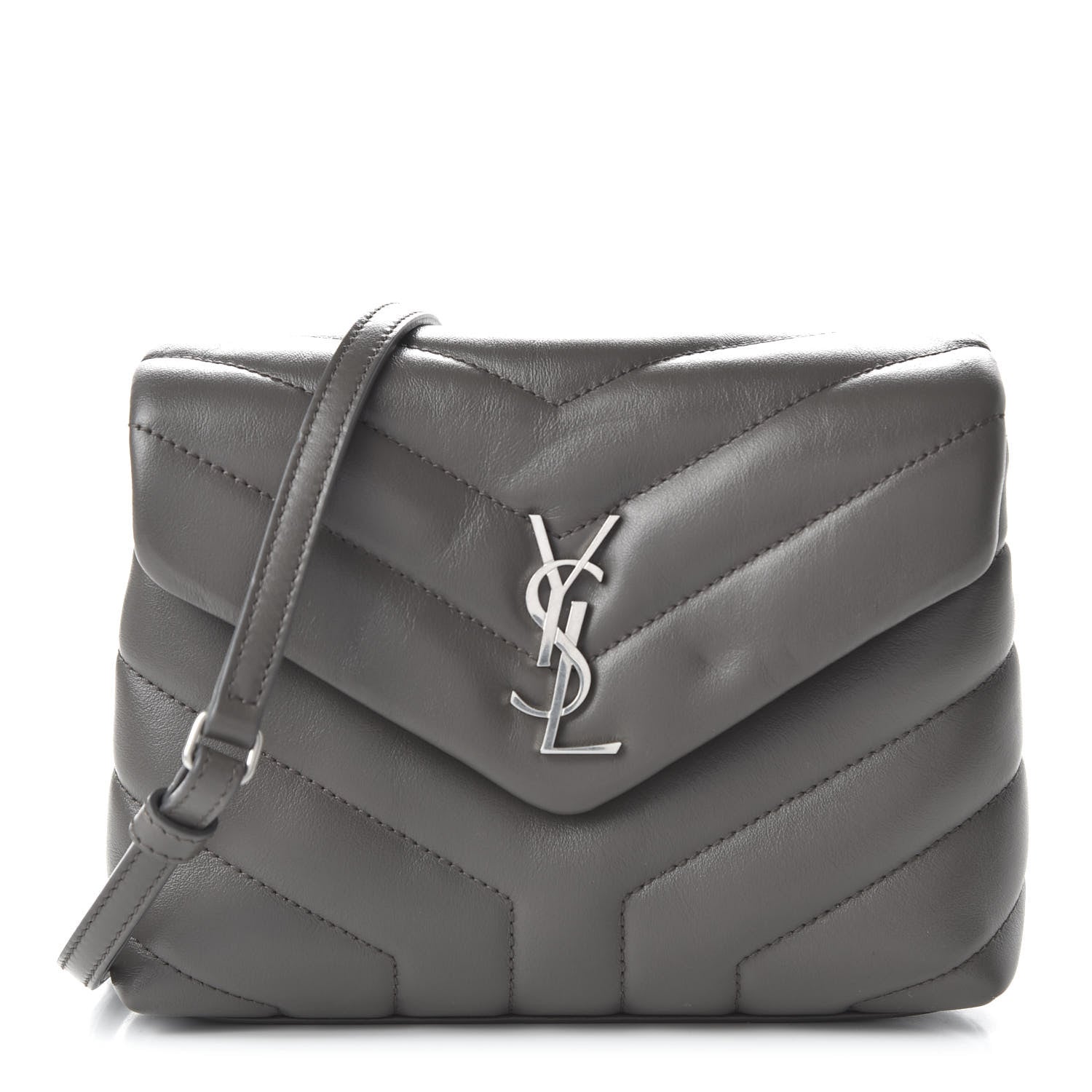 Saint Laurent Calfskin Y Quilted Monogram Toy Loulou Crossbody Bag Storm 1 of 10