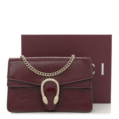 Gucci Crinkled Patent Super Mini Dionysus Shoulder Bag Rosso Ancora Red 10 of 10