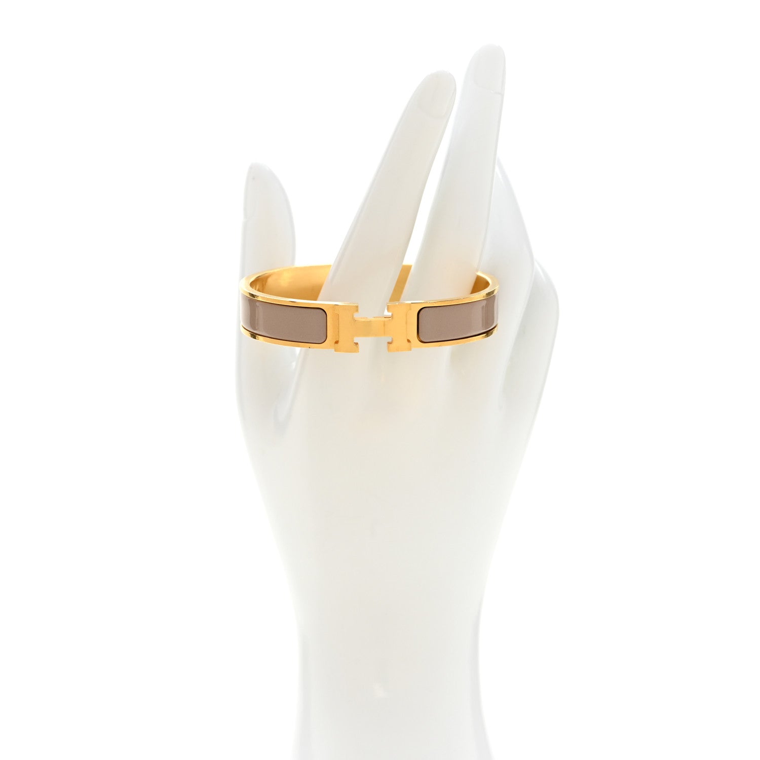 Hermes Enamel Narrow Clic Clac H Bracelet PM Marron Glace 2 of 5