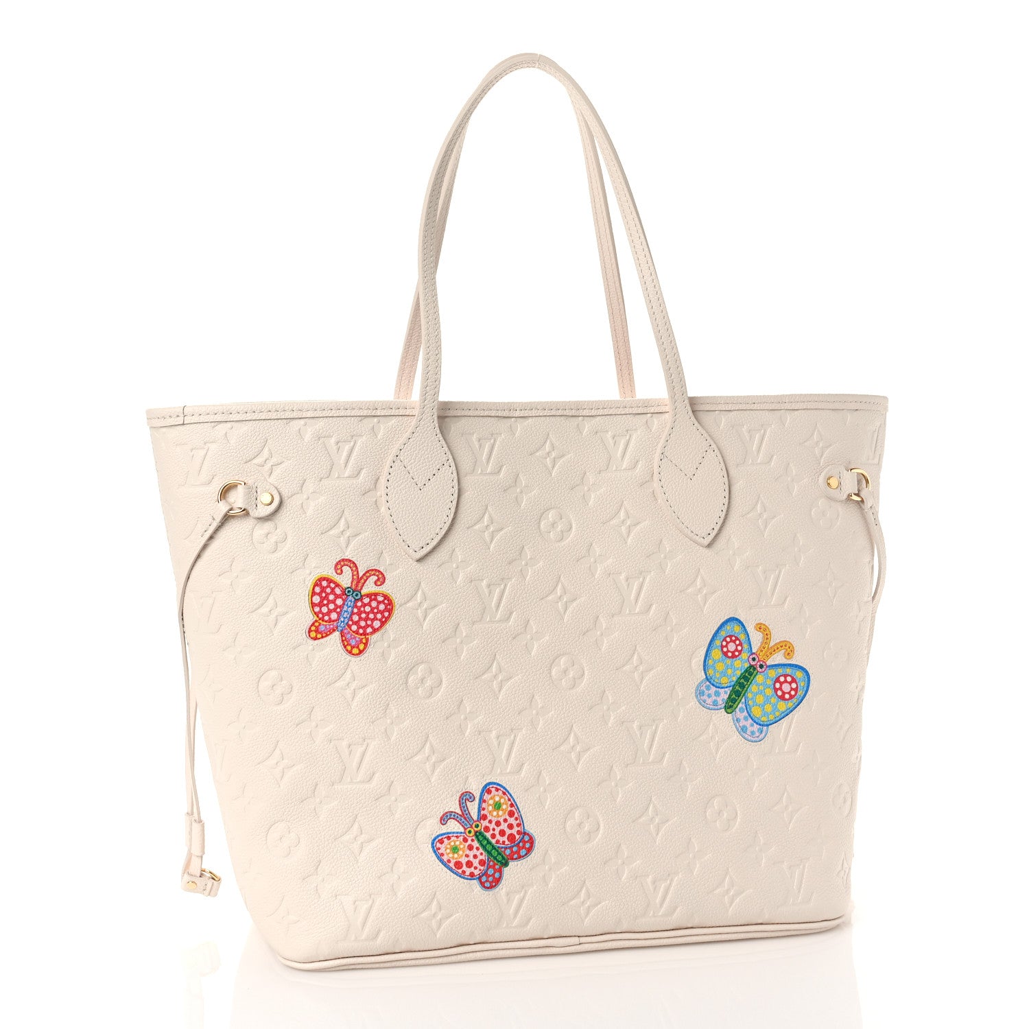 Louis Vuitton LV X YK Empreinte Inlaid Kusama Flowers Neverfull MM Quartz 4 of 9