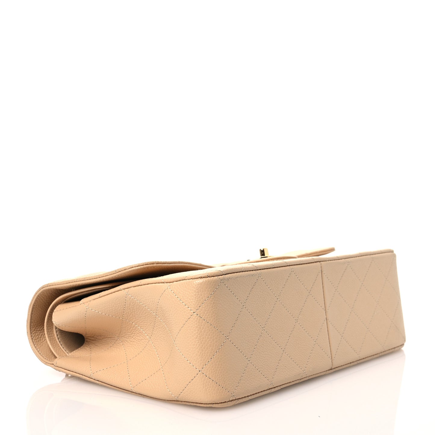 Cavia Quilted Jumbo Double Flap Beige