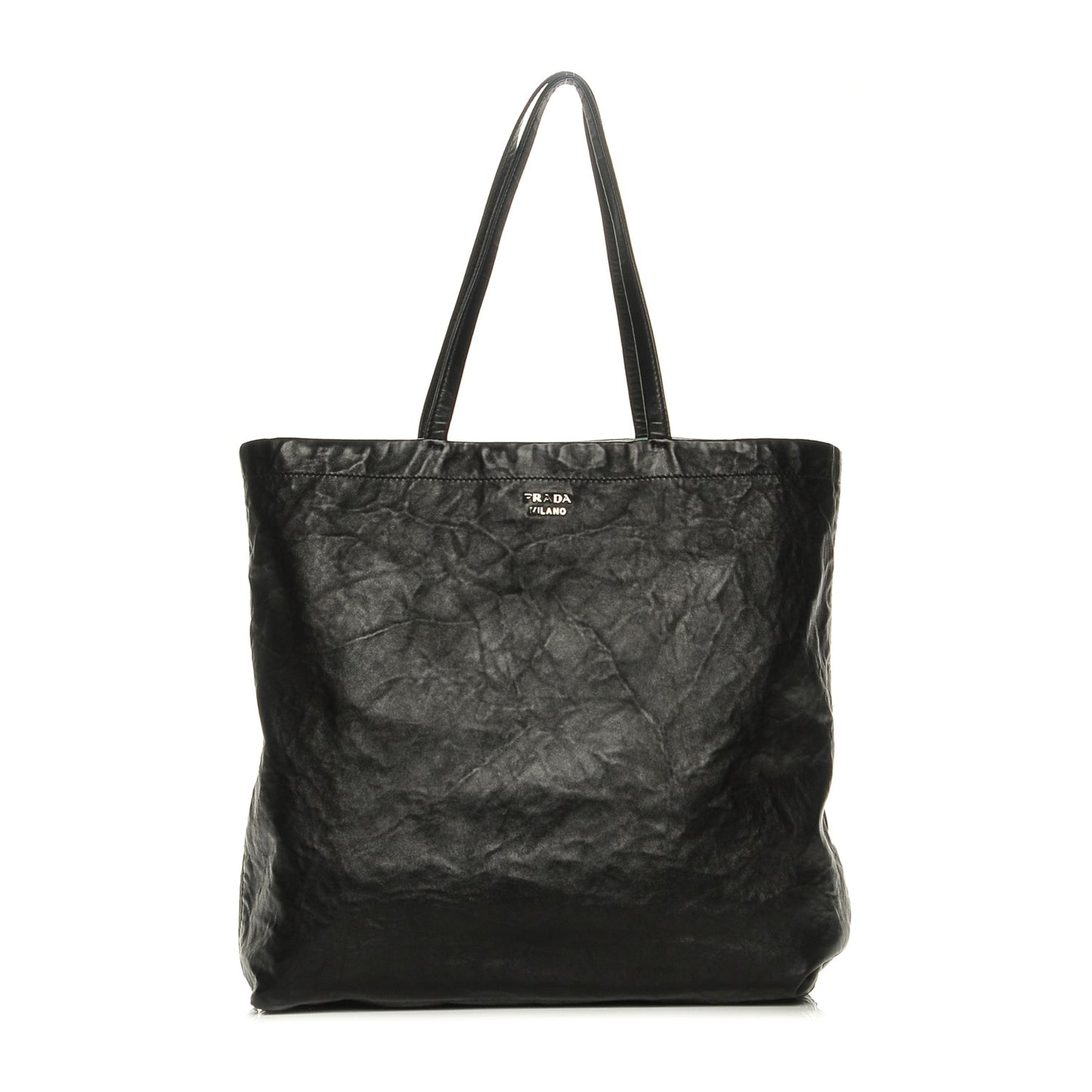 Nappa Antique Reversible Tote Nero Black Agave