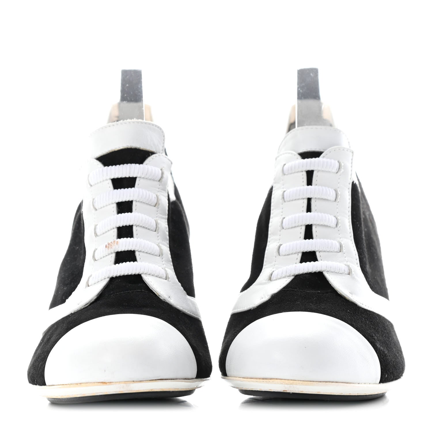 Chanel Velvet Lace Up Short Boots 37.5 Black 2 of 8