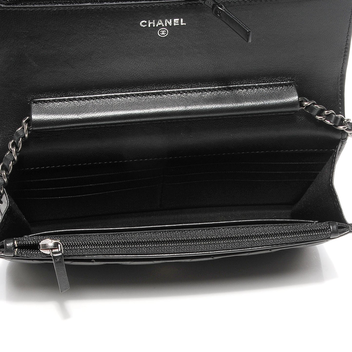 Lambskin Quilted Boy Wallet On Chain WOC Black
