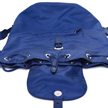 Prada Tessuto Nylon Saffiano Vela Medium Backpack Baltico 10 of 11