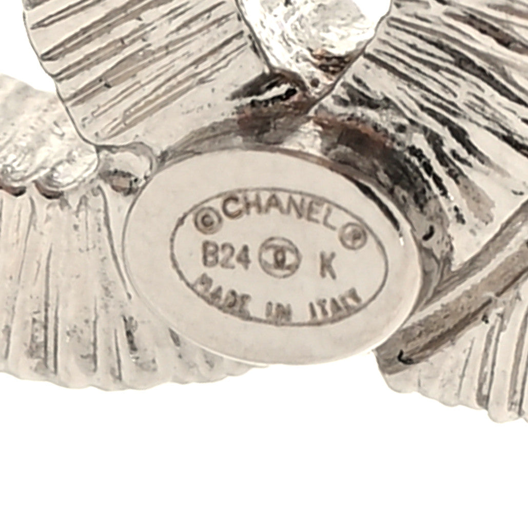 Crystal CC Clover Earrings Silver Gold