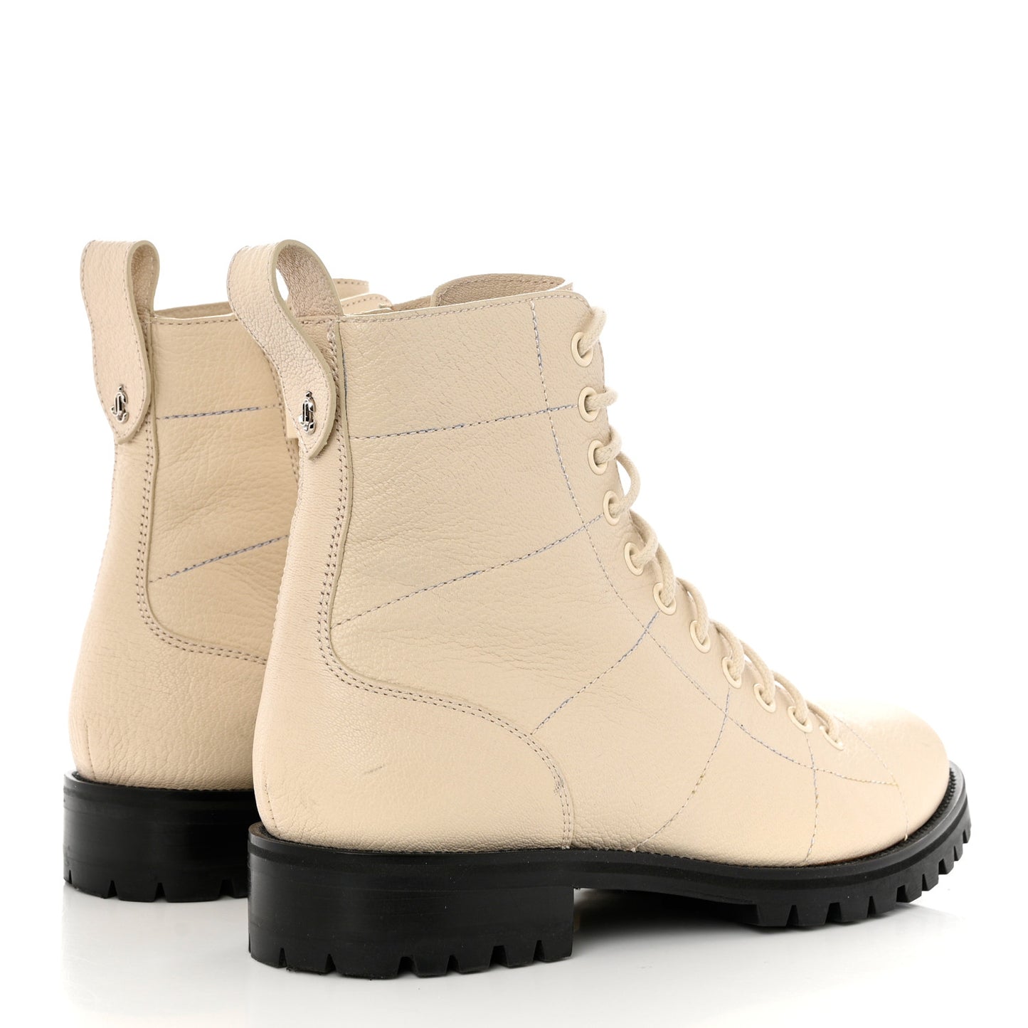 Grainy Calfskin Cruz Flat Ankle Booties 38.5 Cream