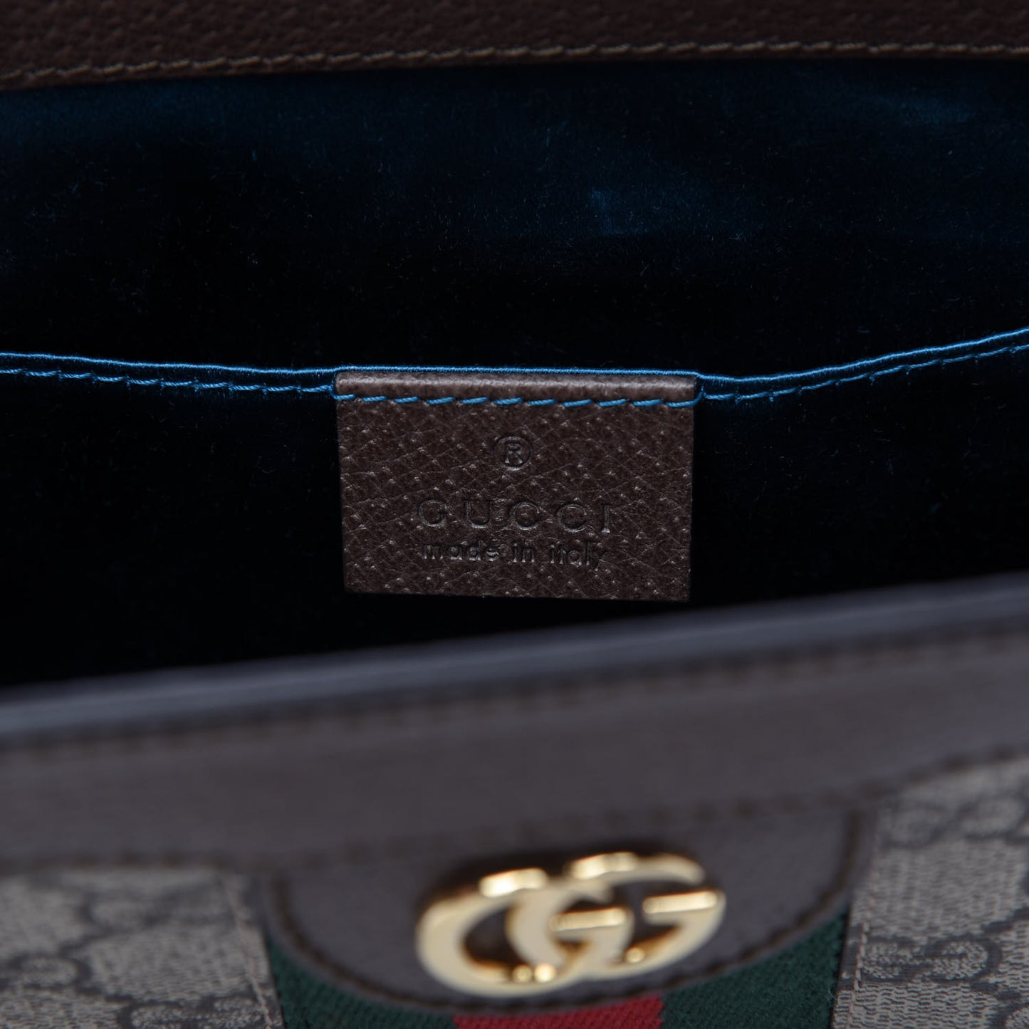 GG Supreme Monogram Web Small Ophidia Chain Shoulder Bag Brown