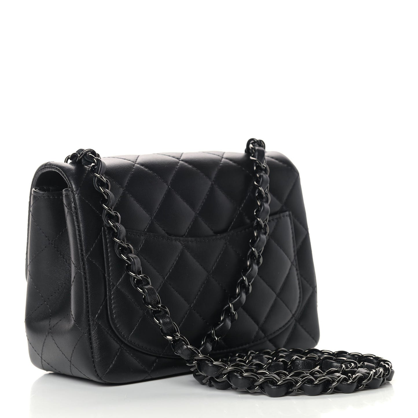 Lambskin Quilted Mini Square Flap So Black
