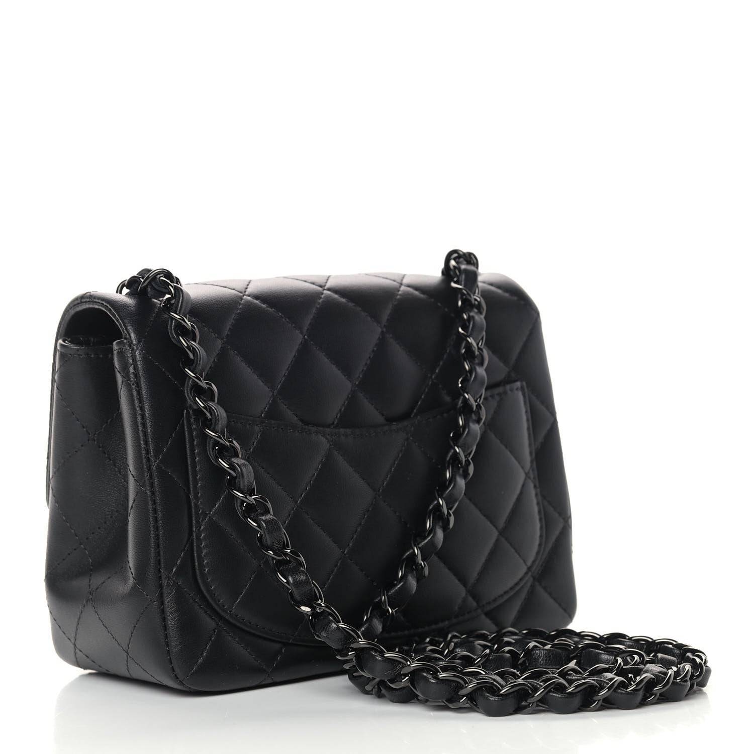 Chanel Lambskin Quilted Mini Square Flap So Black 3 of 10