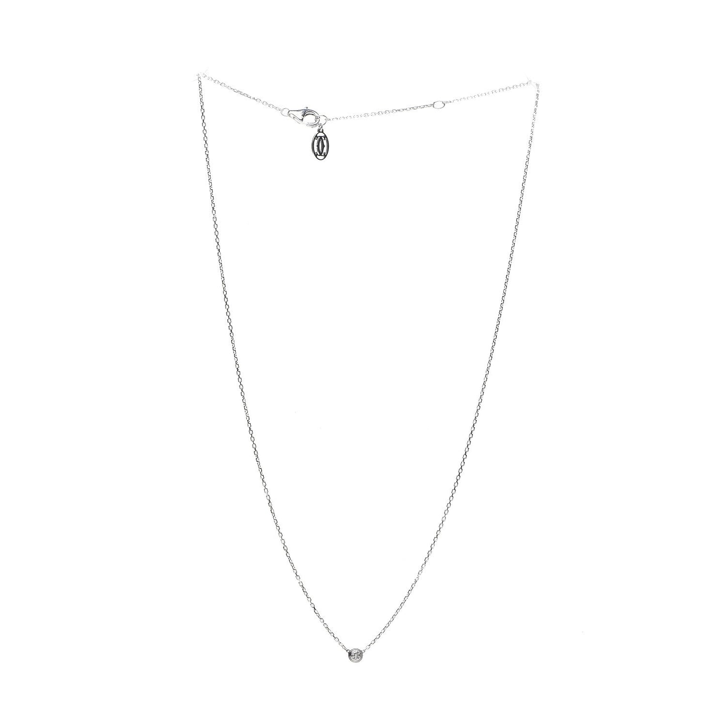 18K White Gold Diamond XS D'Amour Pendant Necklace