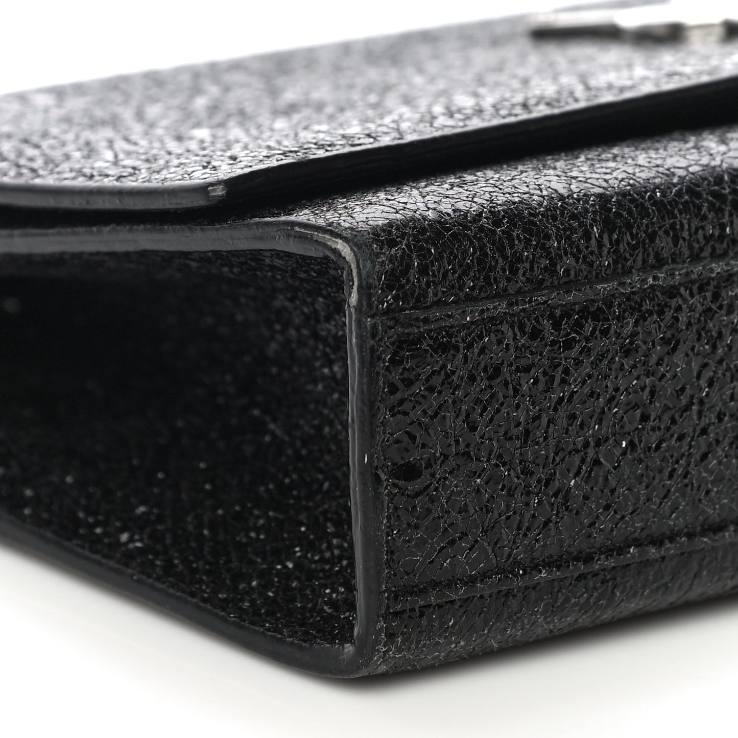 Metallic Sparkle Calfskin Medium Monogram Kate Satchel Black