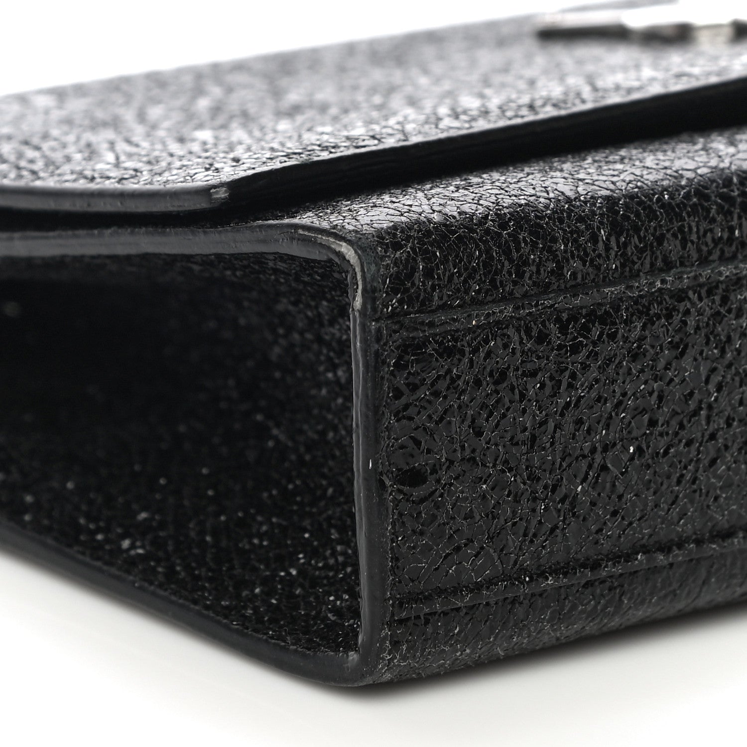 Saint Laurent Metallic Sparkle Calfskin Medium Monogram Kate Satchel Black 9 of 12