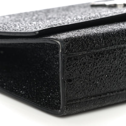 Saint Laurent Metallic Sparkle Calfskin Medium Monogram Kate Satchel Black 9 of 12