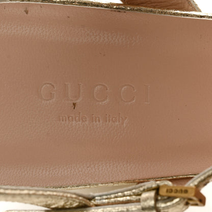 Gucci Galassia GG Marmont Ankle Wrap 75mm Sandals 37.5 Platino 5 of 10