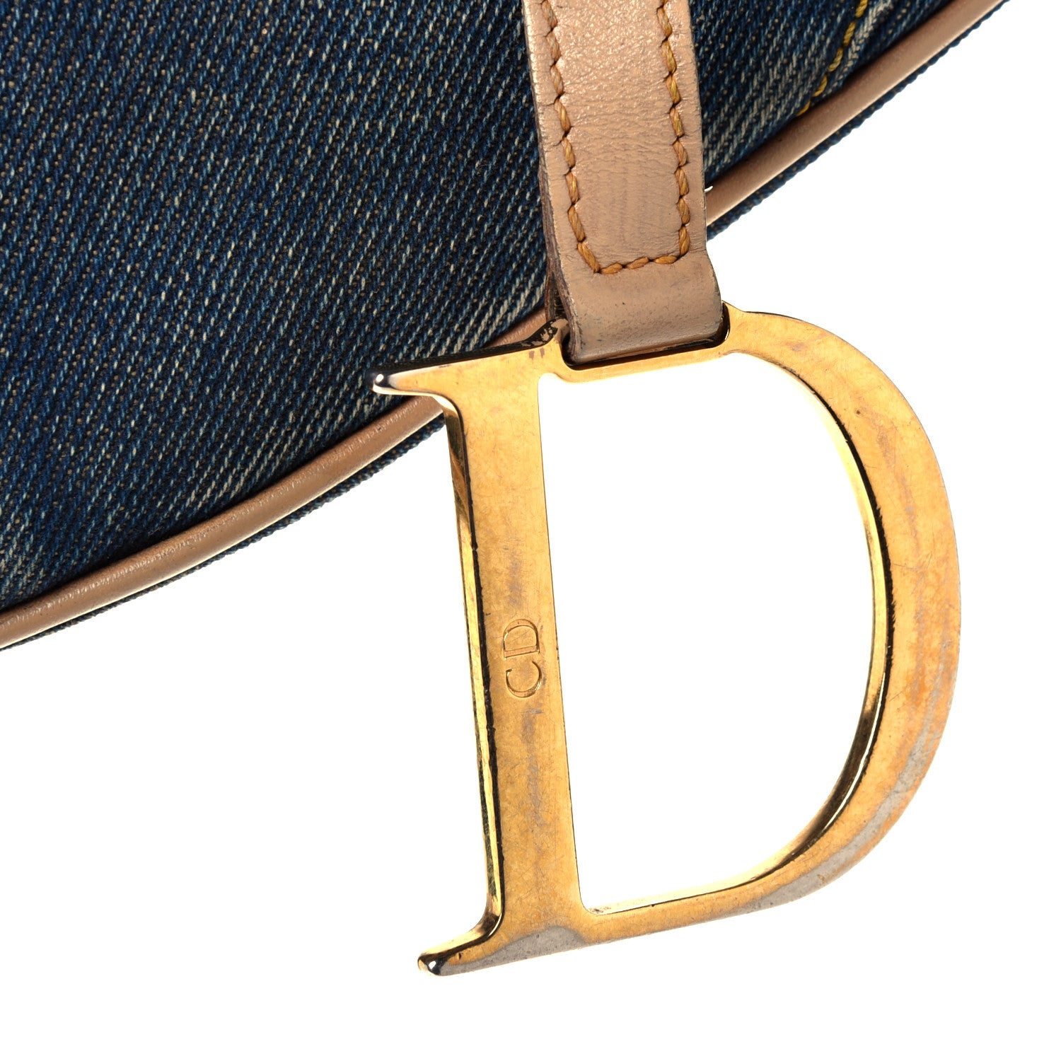 Christian Dior Denim Calfskin Saddle Bag Blue 6 of 12