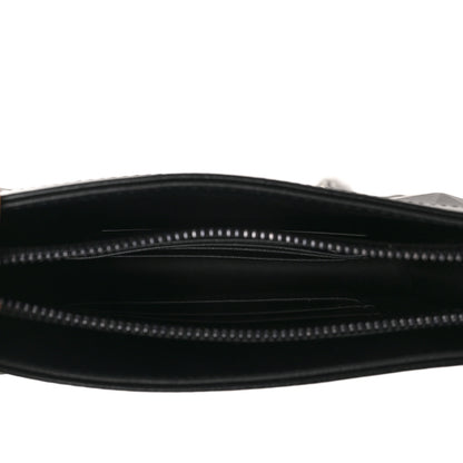 Christian Dior Calfskin Macrocannage Diamond Caro Zipped Pouch With Chain Black 5 of 8
