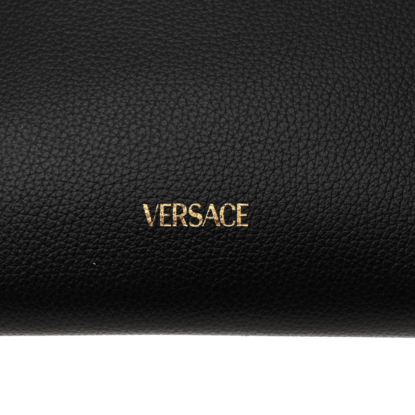 Grained Calfskin La Medusa Chain Crossbody Bag Black