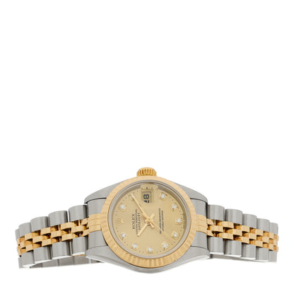 Rolex Stainless Steel 18K Yellow Gold Diamond 26mm Oyster Perpetual Datejust Watch Champagne 69173 2 of 4