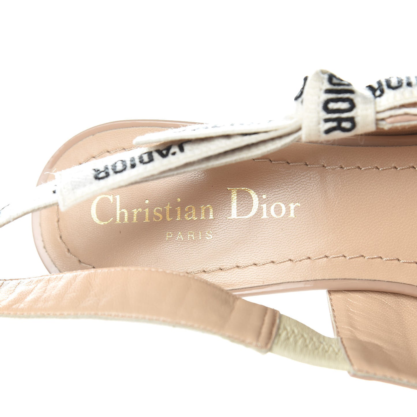 Patent Ribbon J'Adior Slingback 65mm Pumps 37.5 Nude