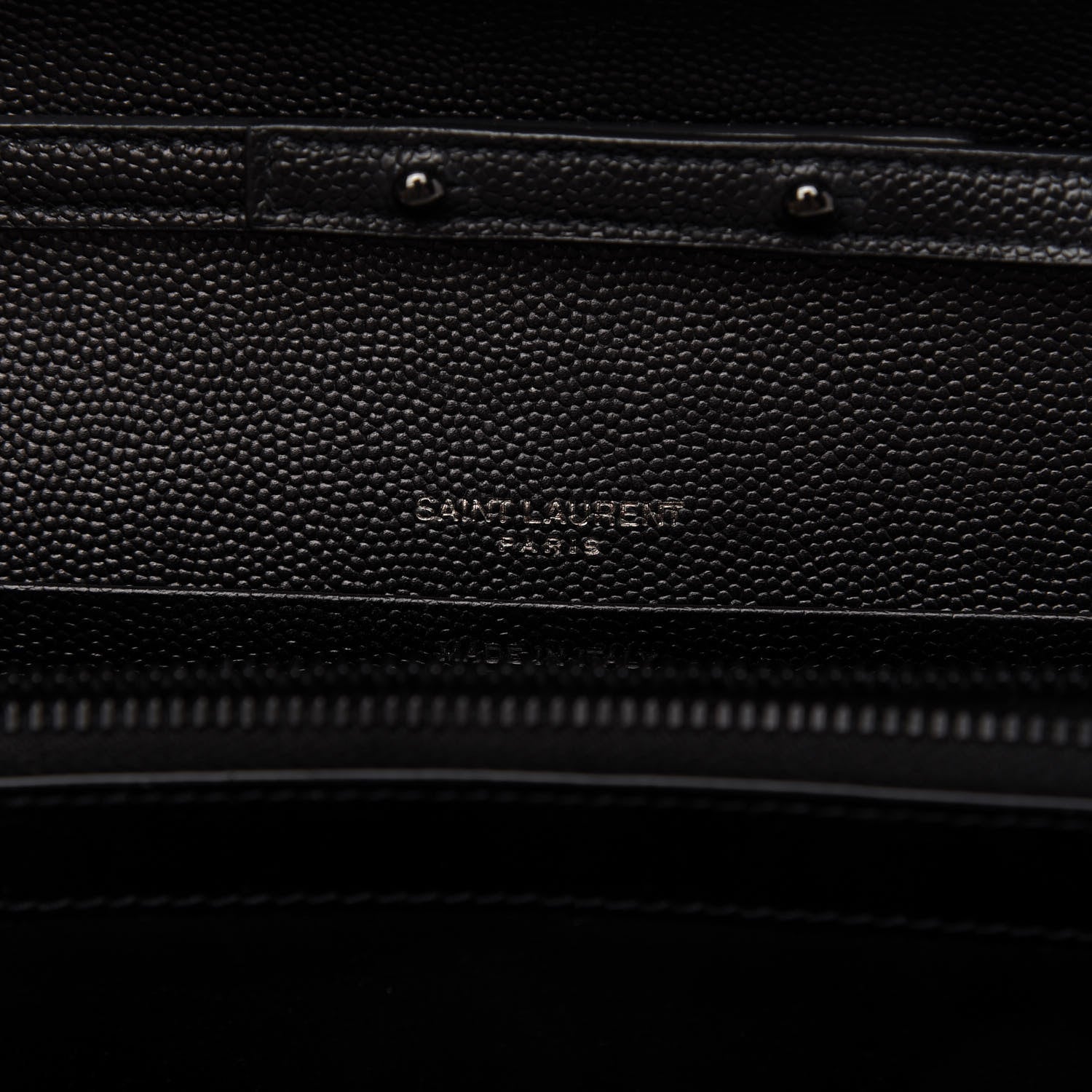 Saint Laurent Grain De Poudre Matelasse Chevron Monogram Chain Wallet Black 8 of 10