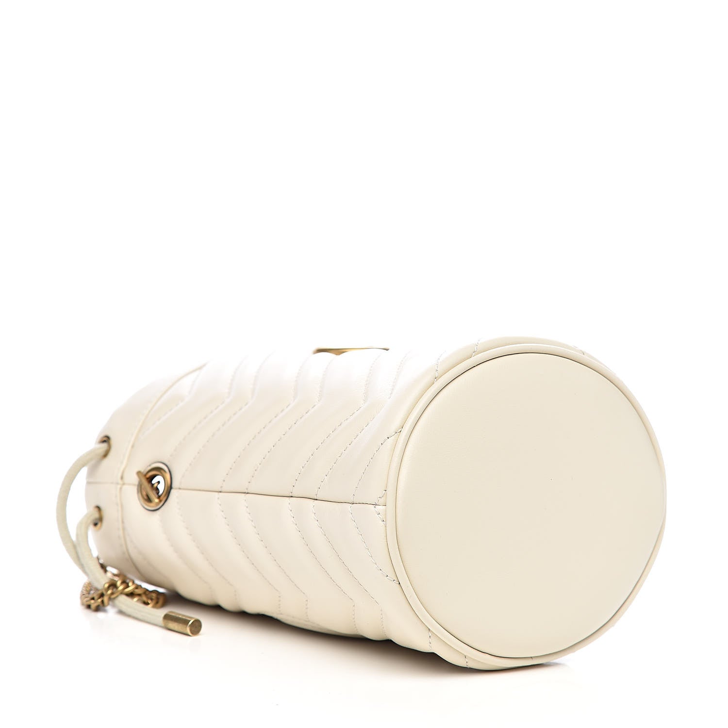 Gucci Calfskin Matelasse Mini GG Marmont 2.0 Bucket Bag White 4 of 10