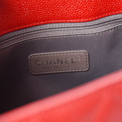 Chanel Caviar Quilted Grand Shopping Tote GST Red 6 of 10
