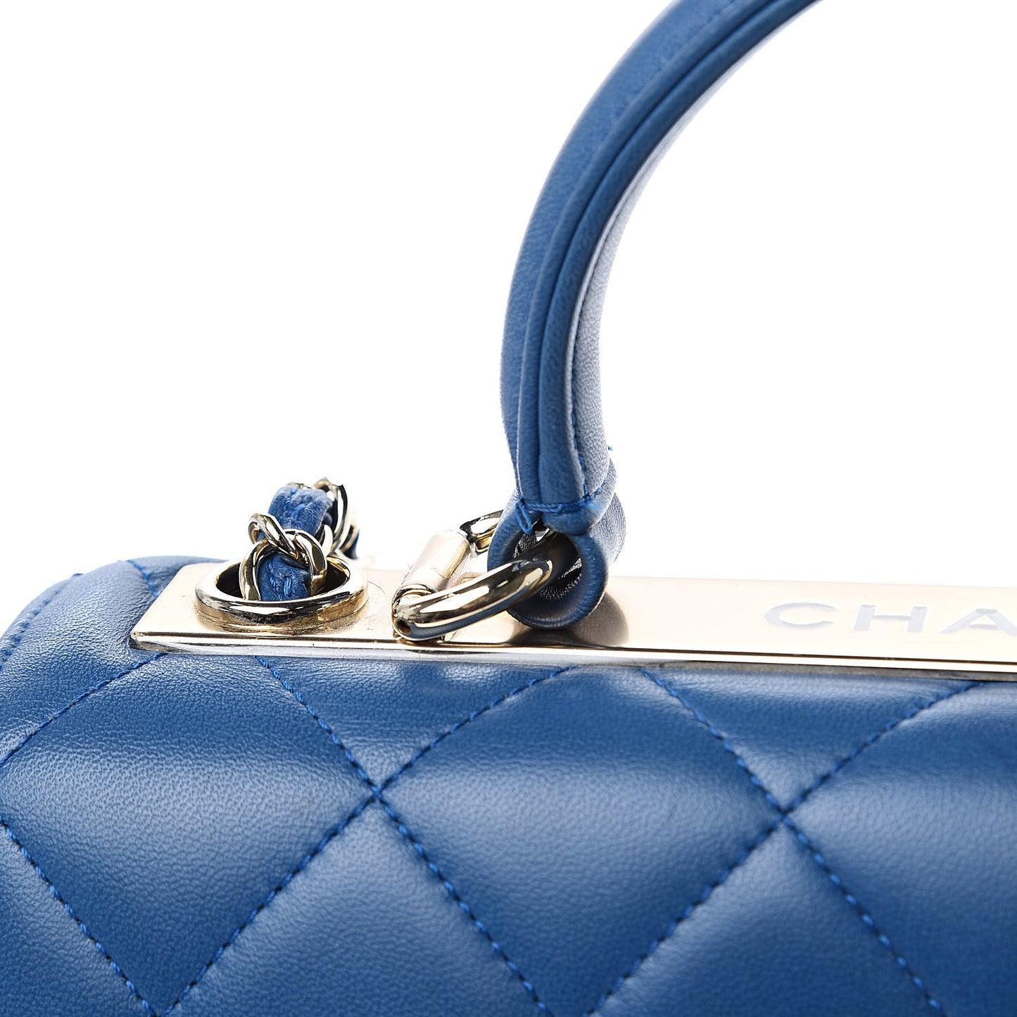Lambskin Quilted Small Trendy CC Dual Handle Flap Bag Blue