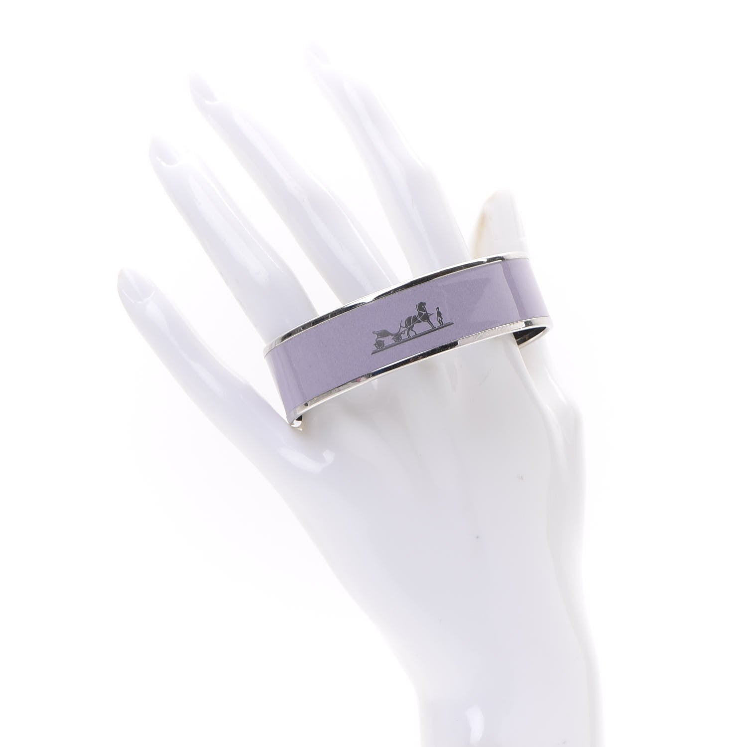 Hermes Enamel Printed Wide Caleche Bracelet 70 2 of 5