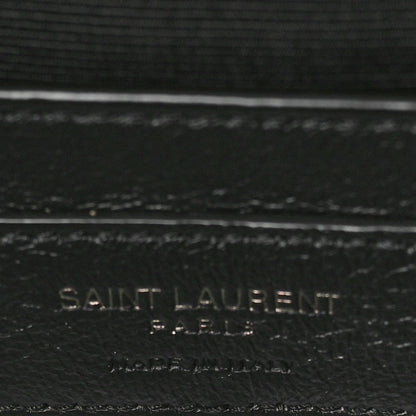 Saint Laurent Grain De Poudre Textured Mixed Matelasse Triquilt Medium Monogram Monochrome Satchel Black 7 of 10