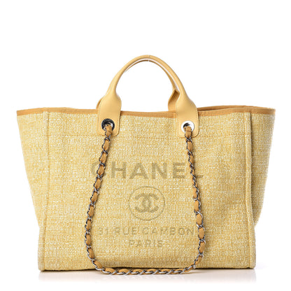 Chanel Canvas Medium Deauville Tote Light Yellow 1 of 11