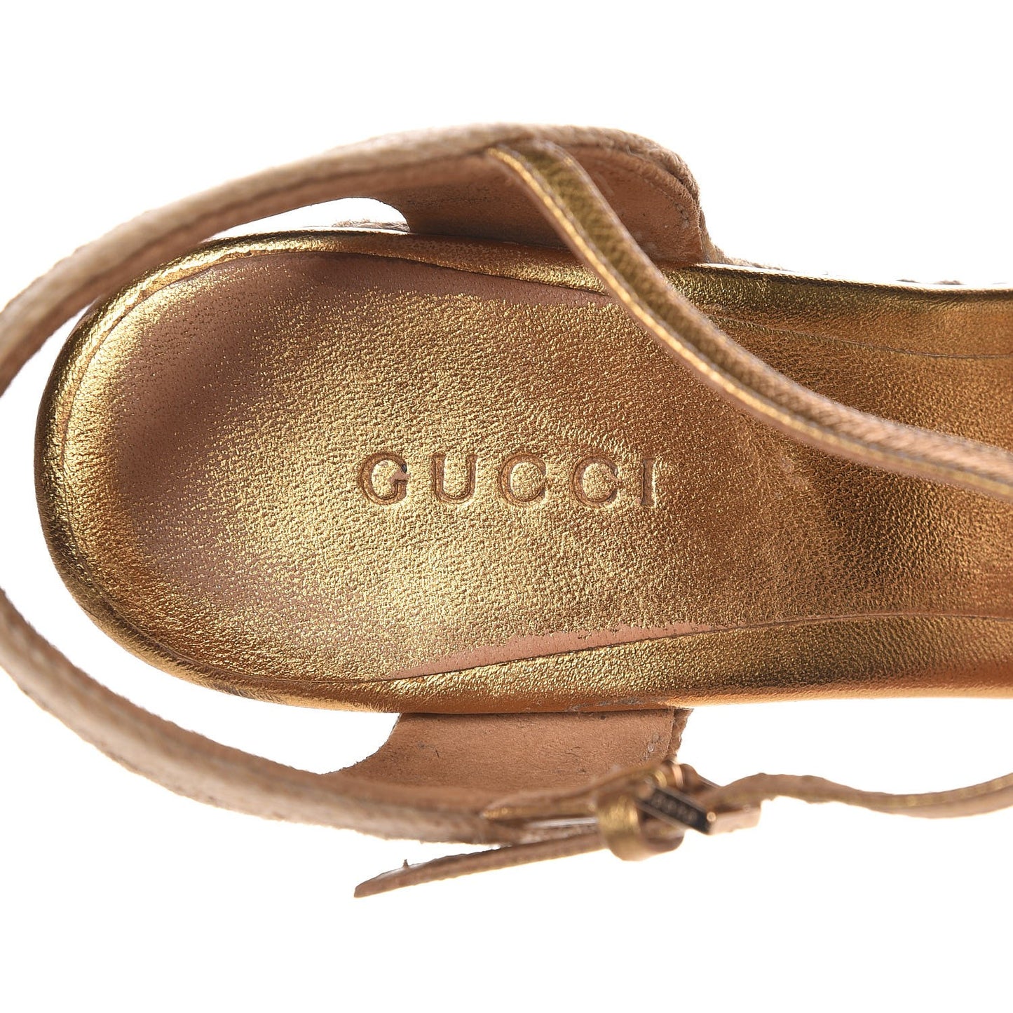 Nappa Silk Horsebit Espadrille Wedge Sandals 36 New Oro Rutenio