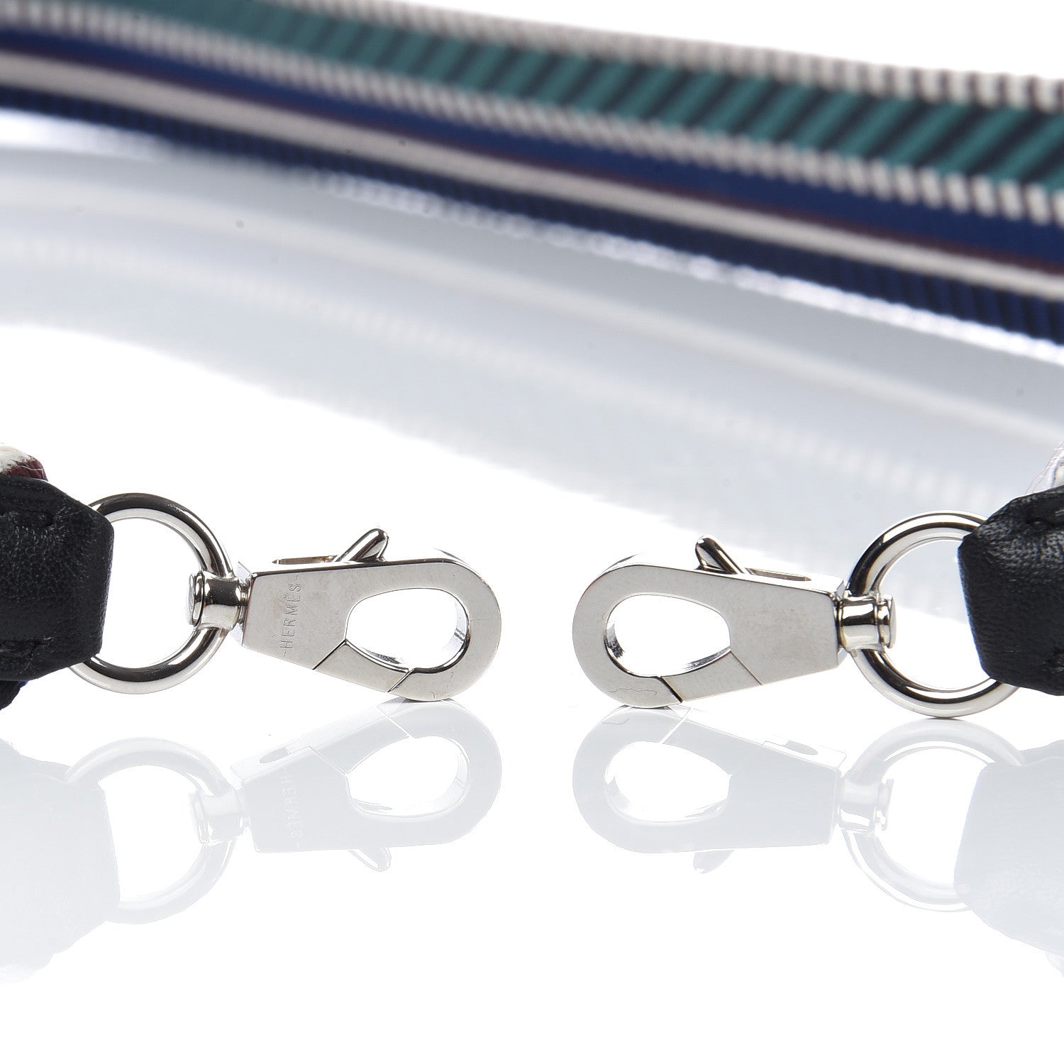 Hermes Toile Swift 25mm Sangle Cavale Shoulder Strap Malachite Bleu Electrique Black 5 of 6