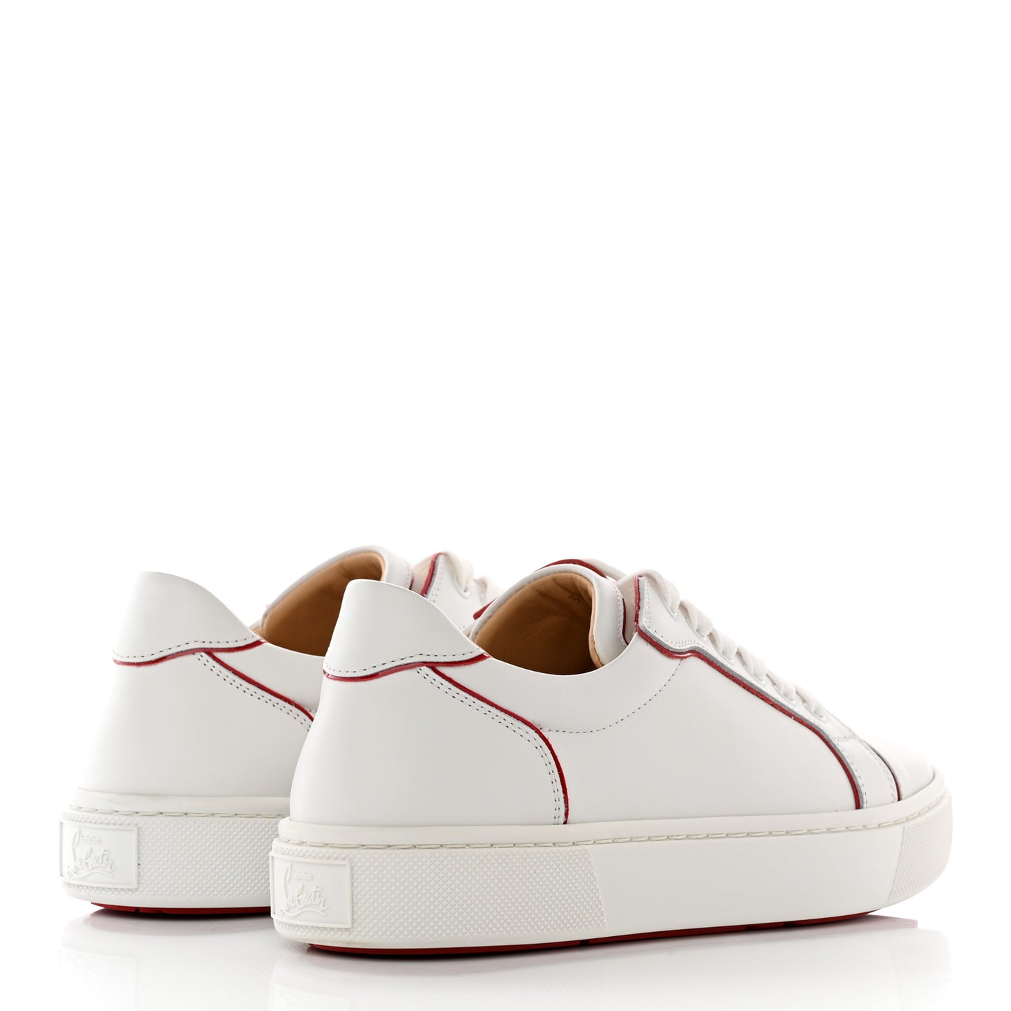 Calfskin Patent Vieirissima Flat Sneakers 38 White Loubi