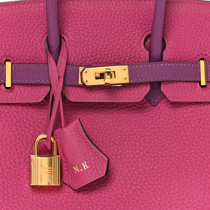 Hermes Togo Horseshoe Birkin 25 Rose Pourpre Cassis 8 of 11