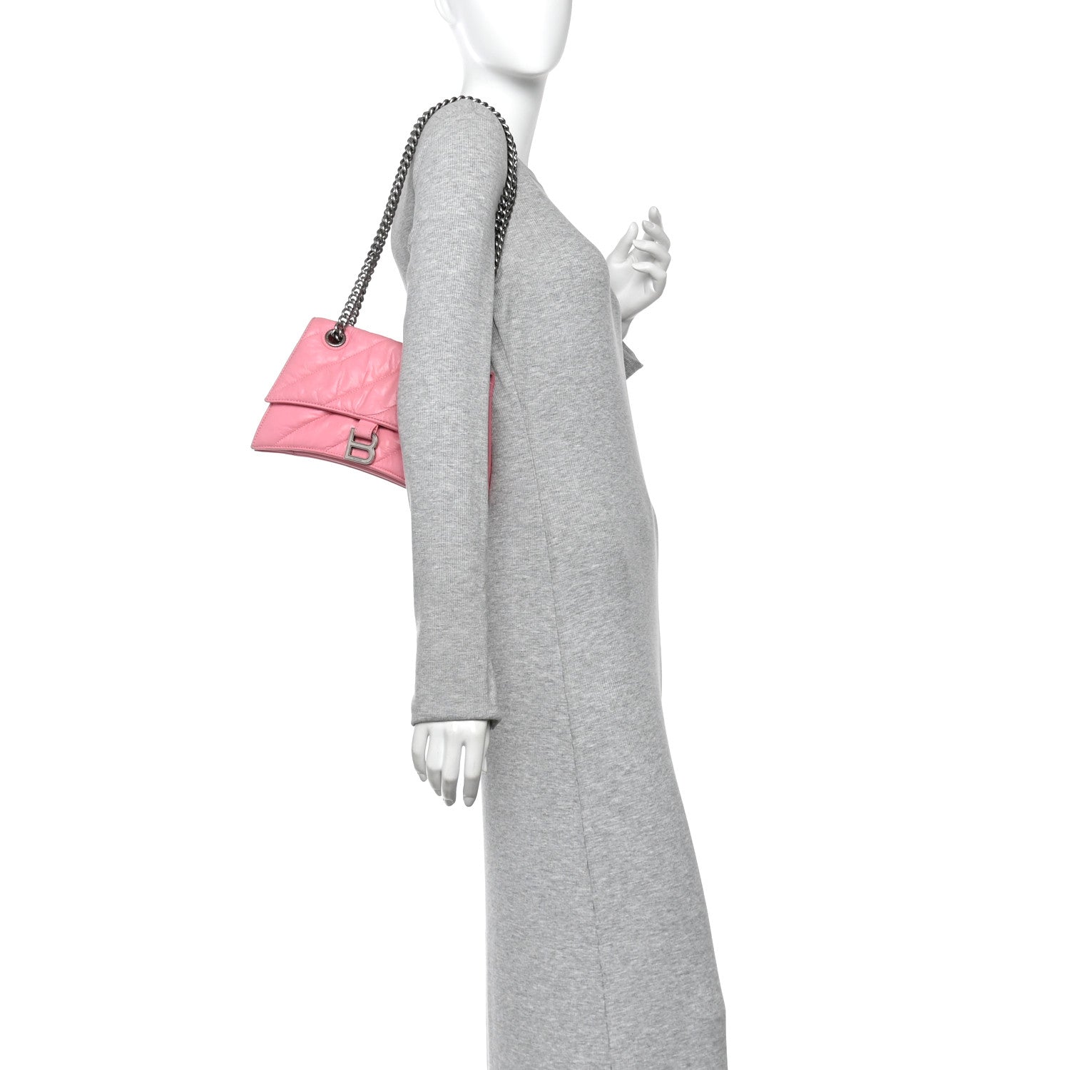 Balenciaga Crushed Calfskin Quilted Small Crush Chain Bag Sweet Pink 2 of 15