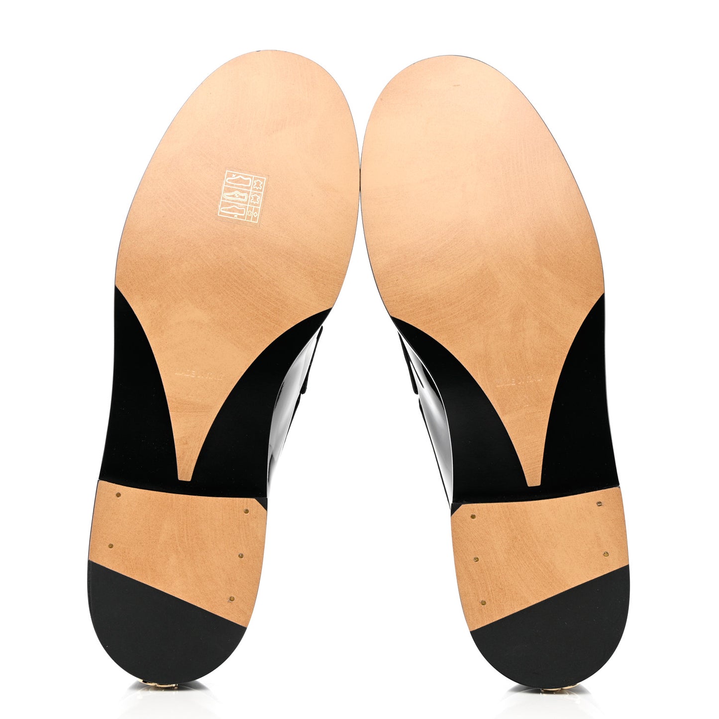 Shiny Calfskin Logo Loafers 42 Black